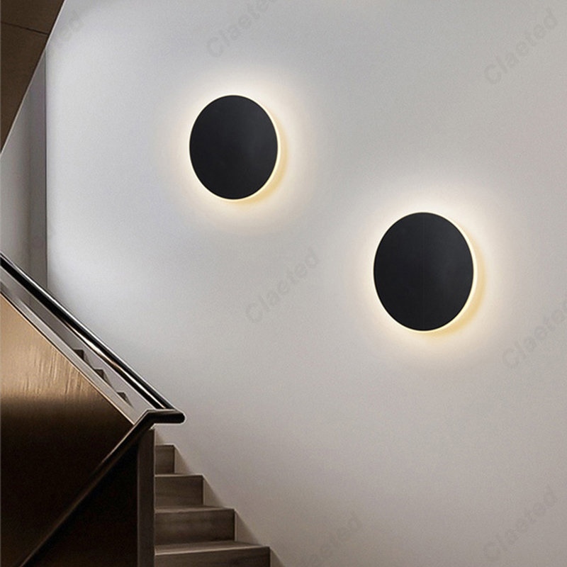 Solar Wall Sconce - LED Touch Switch Simple Creative Circular