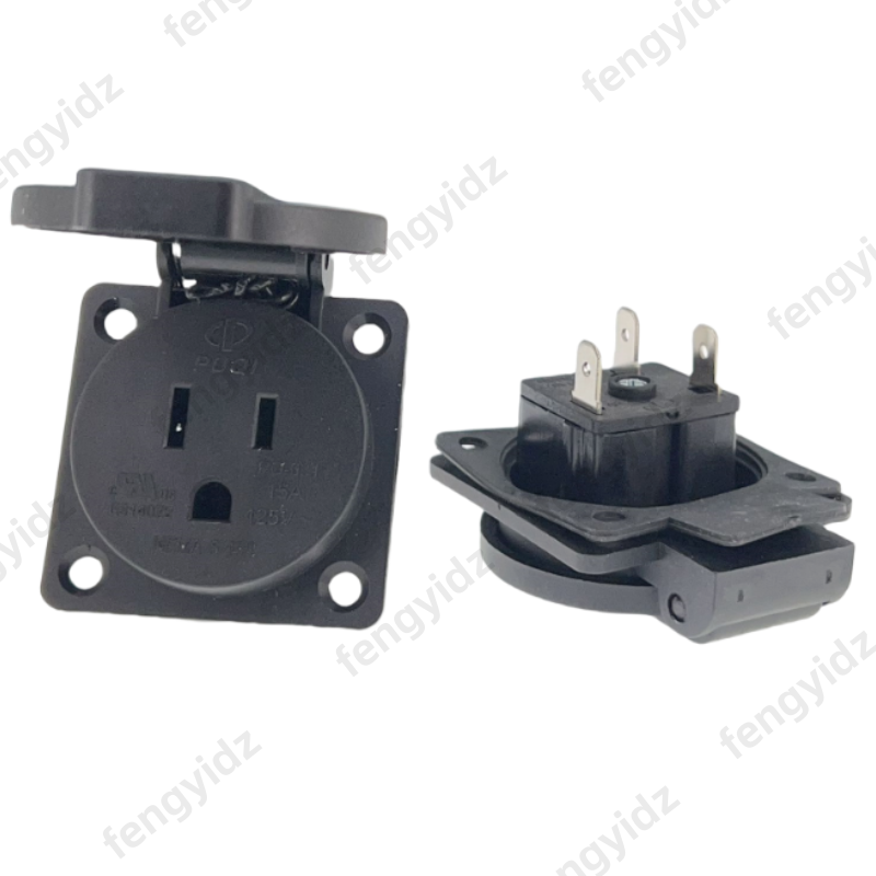 Outdoor Lighting No Outlet - Black 125V 15A 20A IP44 CE