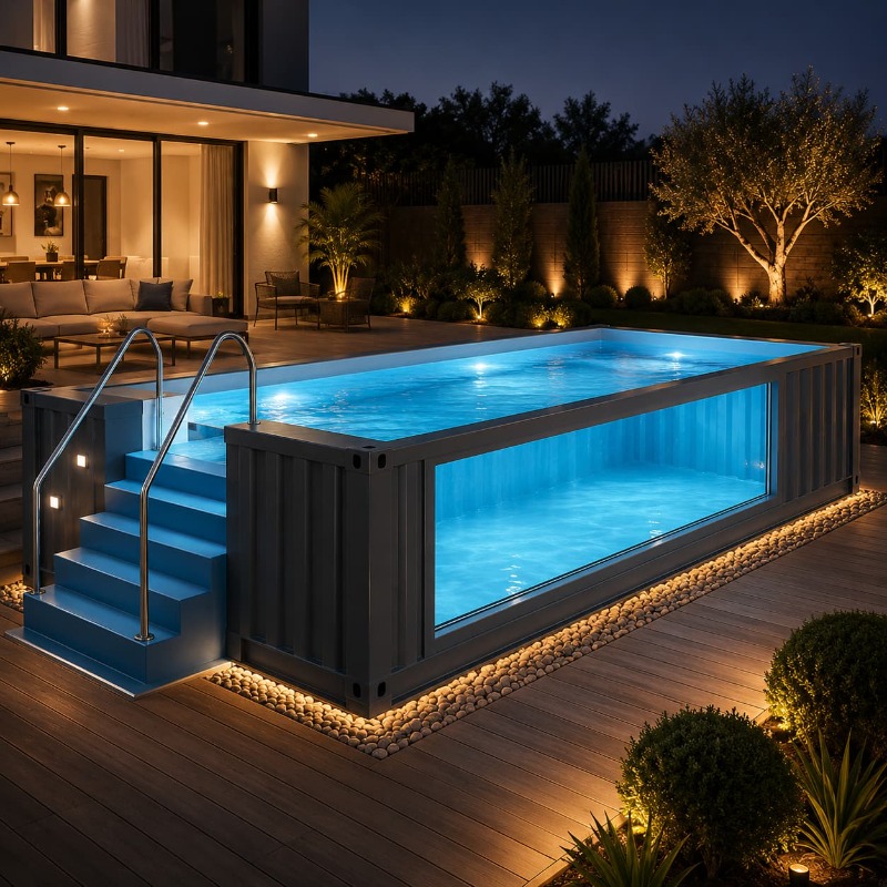 Outdoor Lighting No Outlet - Container Pool Shipping Container Pool Outdoor