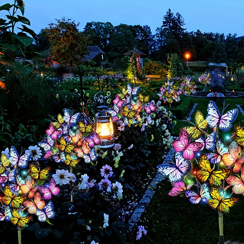 Bollard Light Garden - Solar LED Butterfly Garden Lights Waterproof