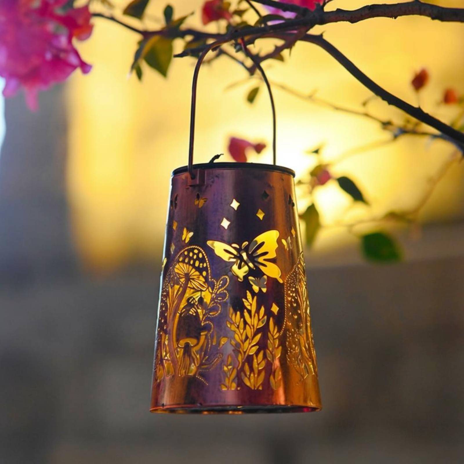 Outdoor Lighting Design - Floral Garden Lantern Pattern Garden Luminary