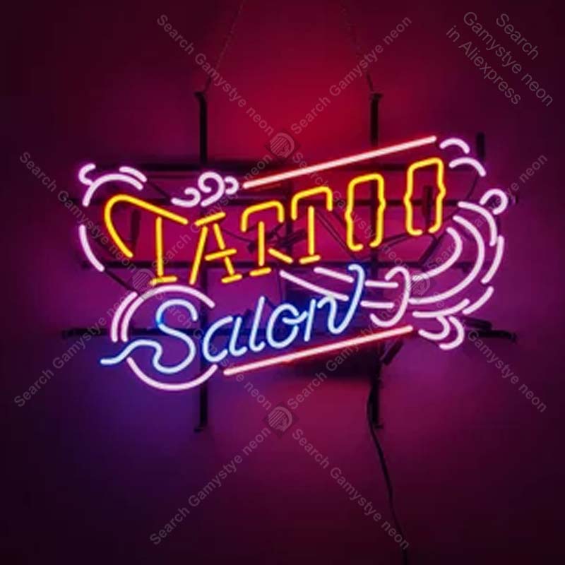 Outdoor Lighting For Store - Glass Neon Light Sign Vintage Tattoo