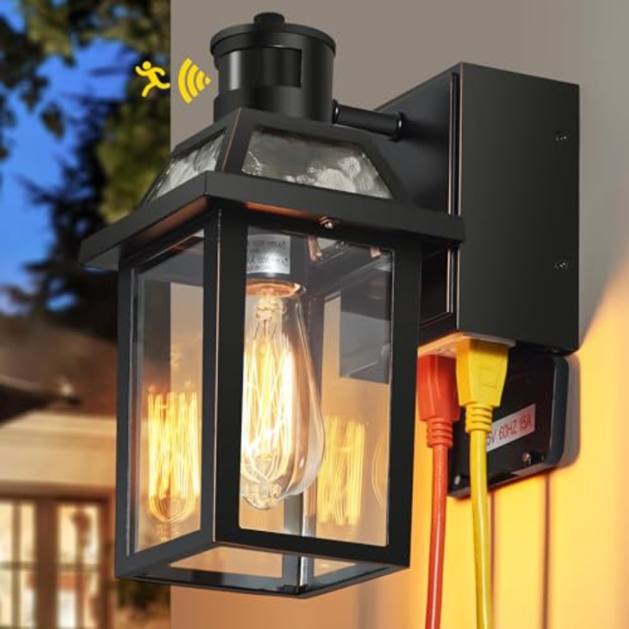 Outdoor Lighting No Outlet - Porch Lights with GFCI Outlet, Dusk