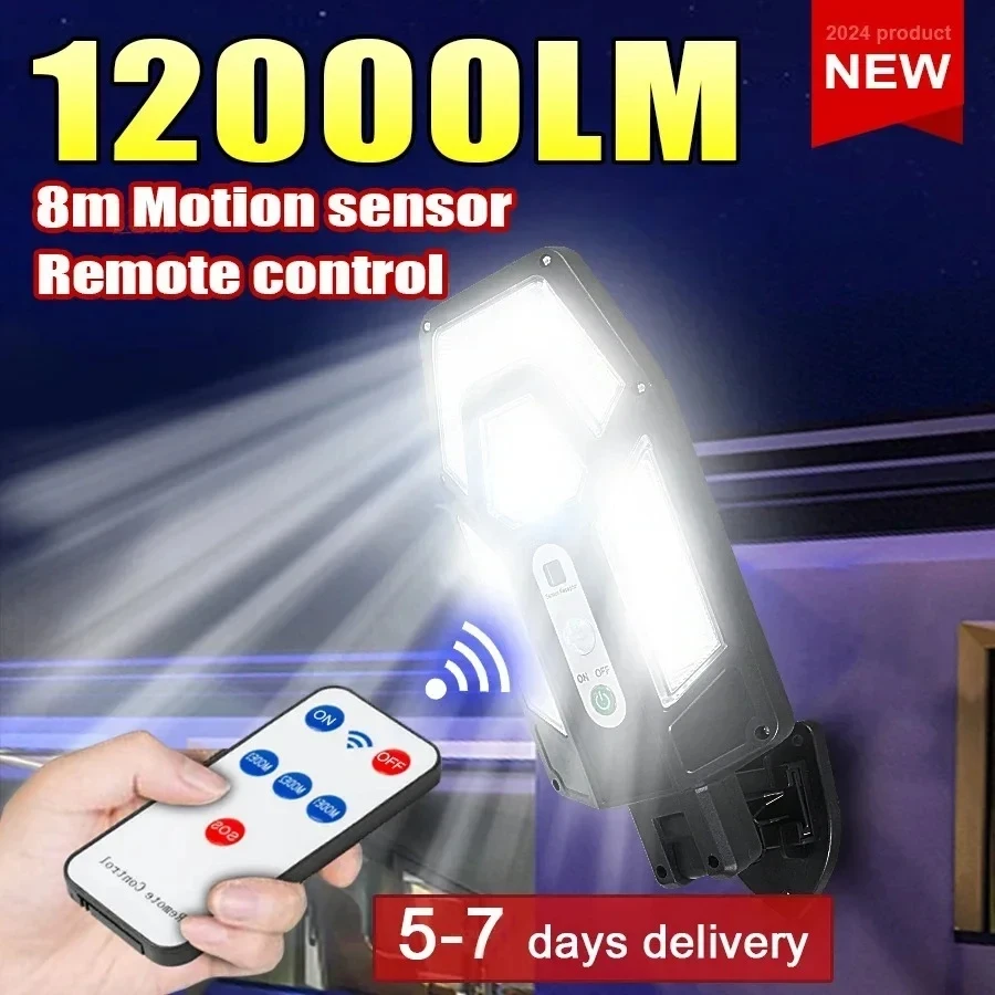 Bollard Light Garden - 12000LM Powerful Solar Wall Lamp with