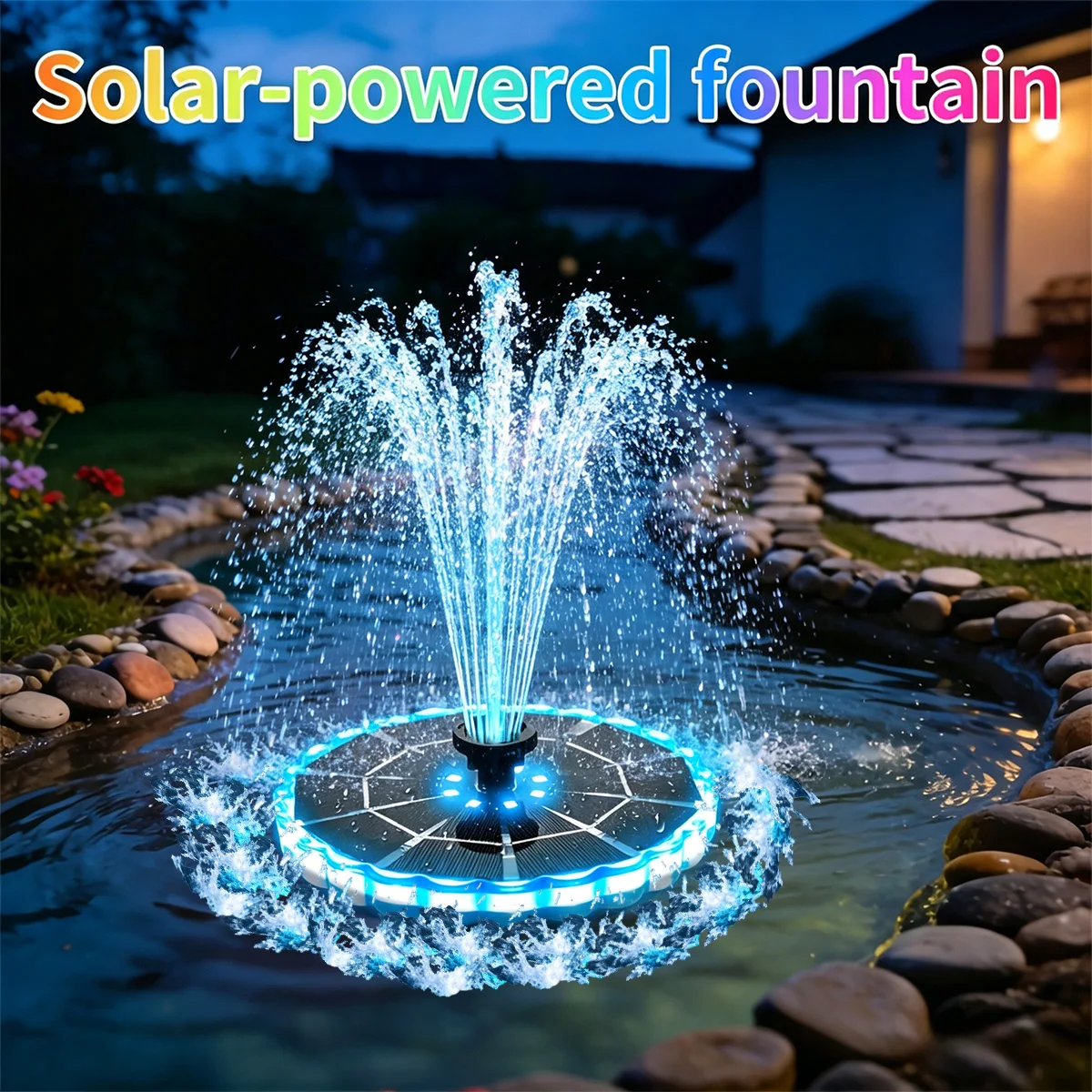 Bollard Light Garden - 3.5W Outdoor Solar Fountain for Garden