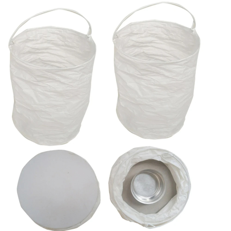 Xmas Outdoor Lighting Decorations - 4pcs DIY White Straight Paper Lantern