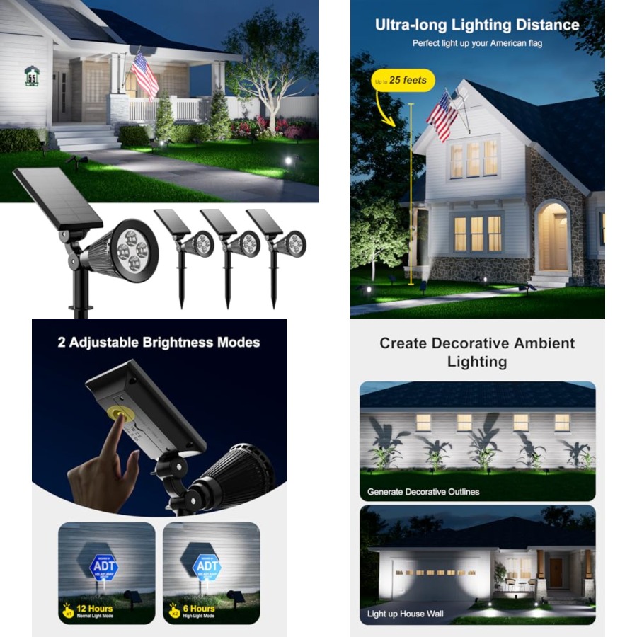 Outdoor Lighting Landscape - Solar Spotlights Outdoor Waterproof for Tree,
