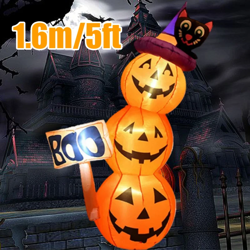 Bollard Light Garden - 1.6M/5FT Halloween Inflatable Model Pumpkin Built-in