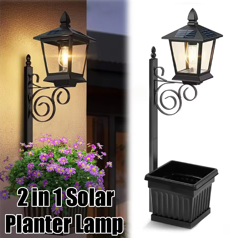Outdoor Lighting Lamp - Solar Powered 2-in-1 Flower Pot Light