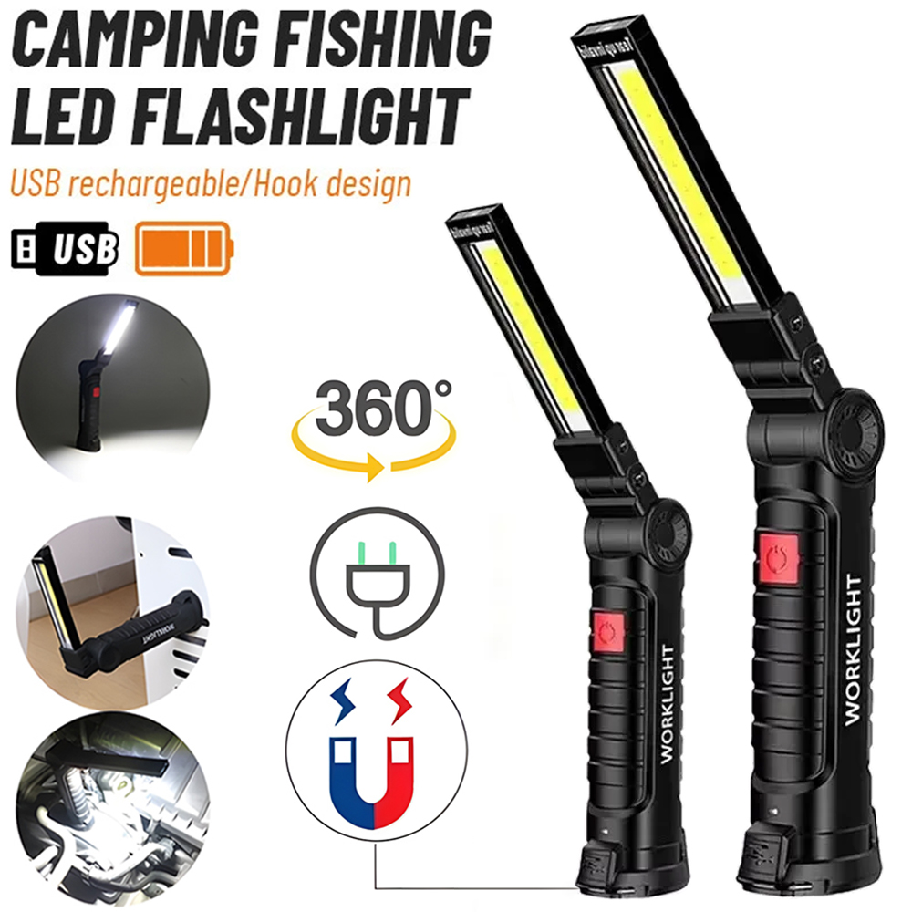 Outdoor Lighting Landscape - LED COB Flashlight USB Rechargeable Torch