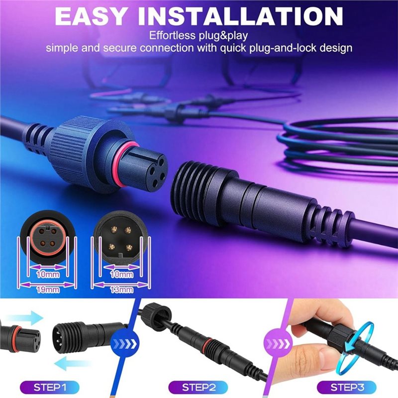 Outdoor Lighting Govee - [HOT!】 Waterproof 4Pin Extension Cable Waterproof