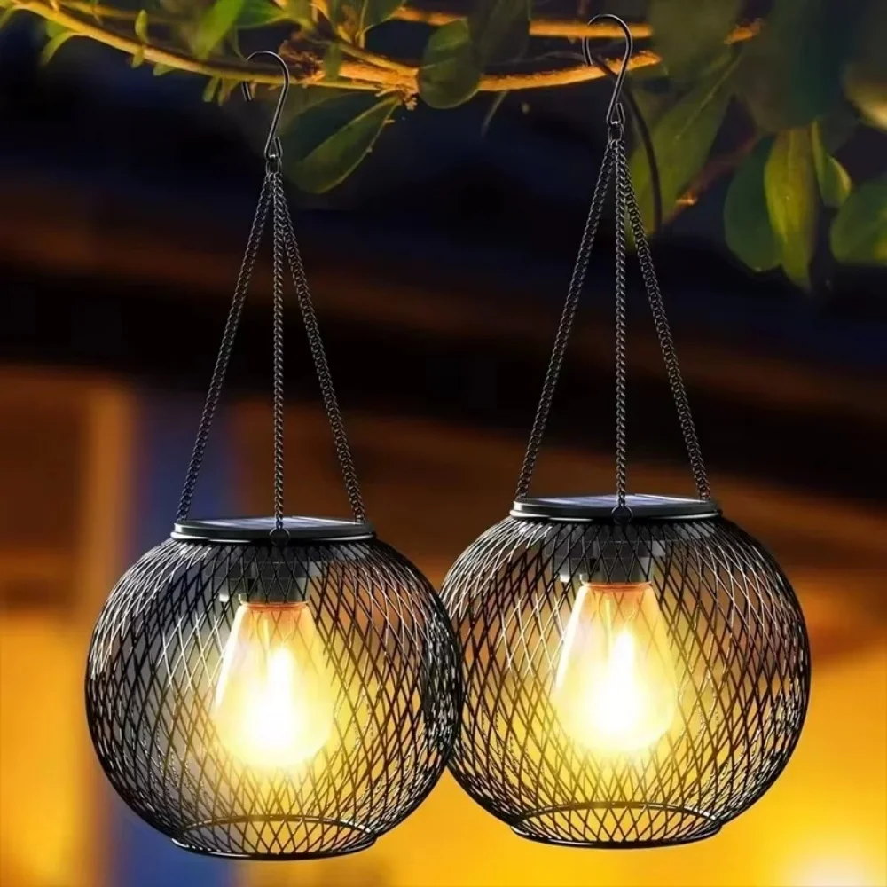 Bollard Light Garden - Solar Lantern Iron Art Outdoor Spherical