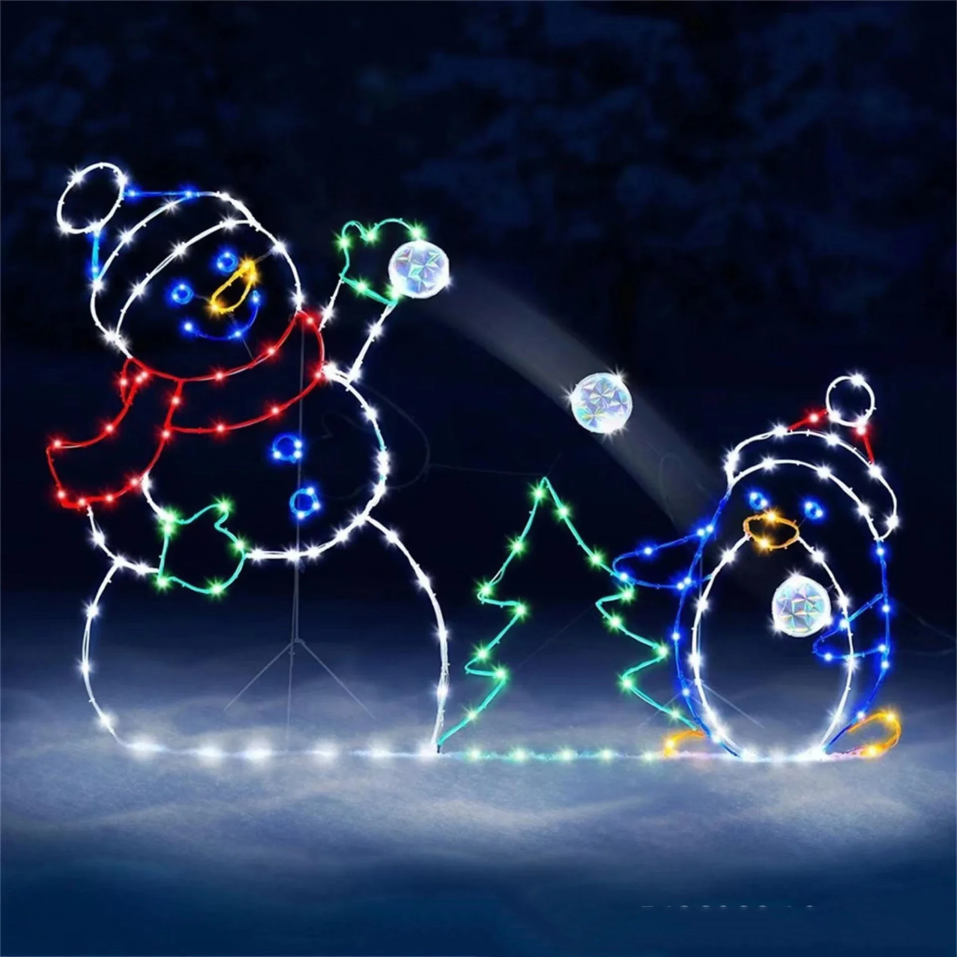 Animated Snowball Light LED Gl - Xmas Outdoor Lighting Decorations ulasan dan harga