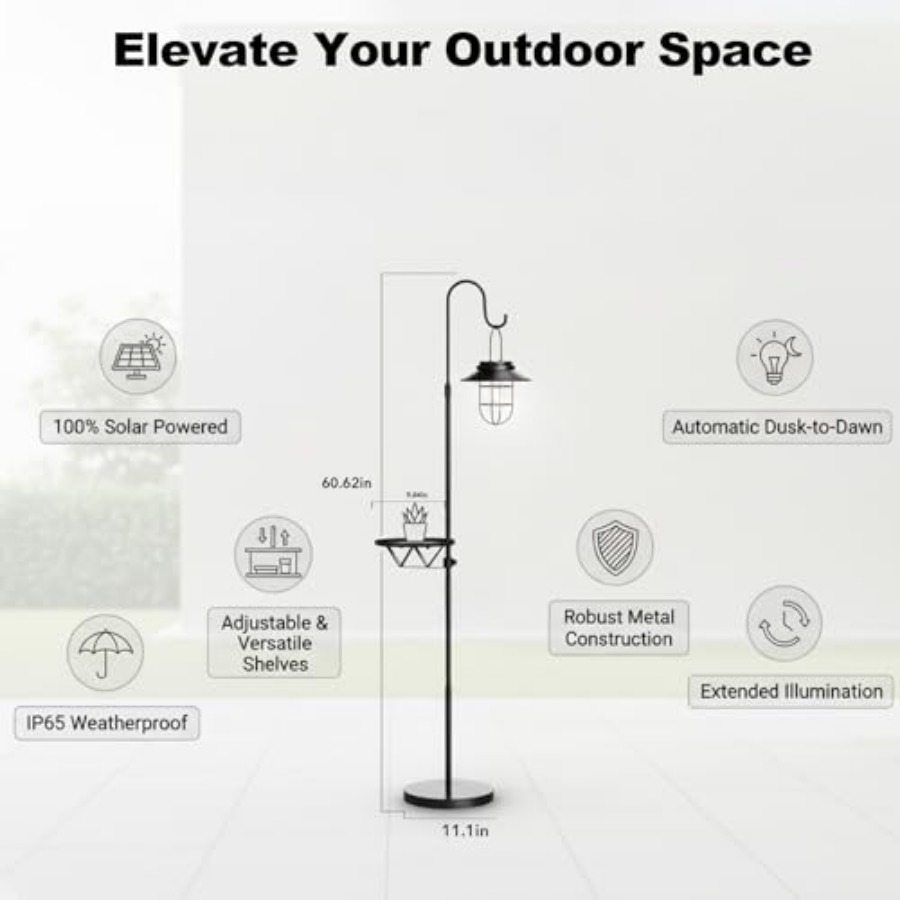 Solar Floor Lamp with Table, 6 - Outdoor Lighting Lamp ulasan dan harga