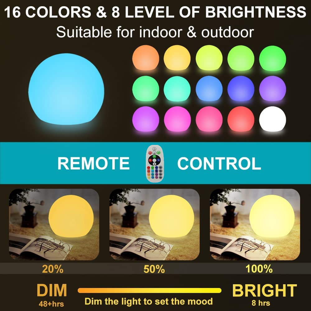 Rechargeable LED Glowing Ball  - Bollard Light Garden ulasan dan harga