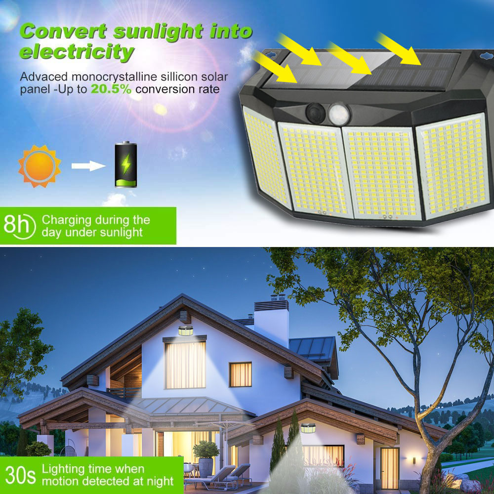 Outdoor Solar Lamp 576 LED Lig - Solar Wall Sconce ulasan dan harga