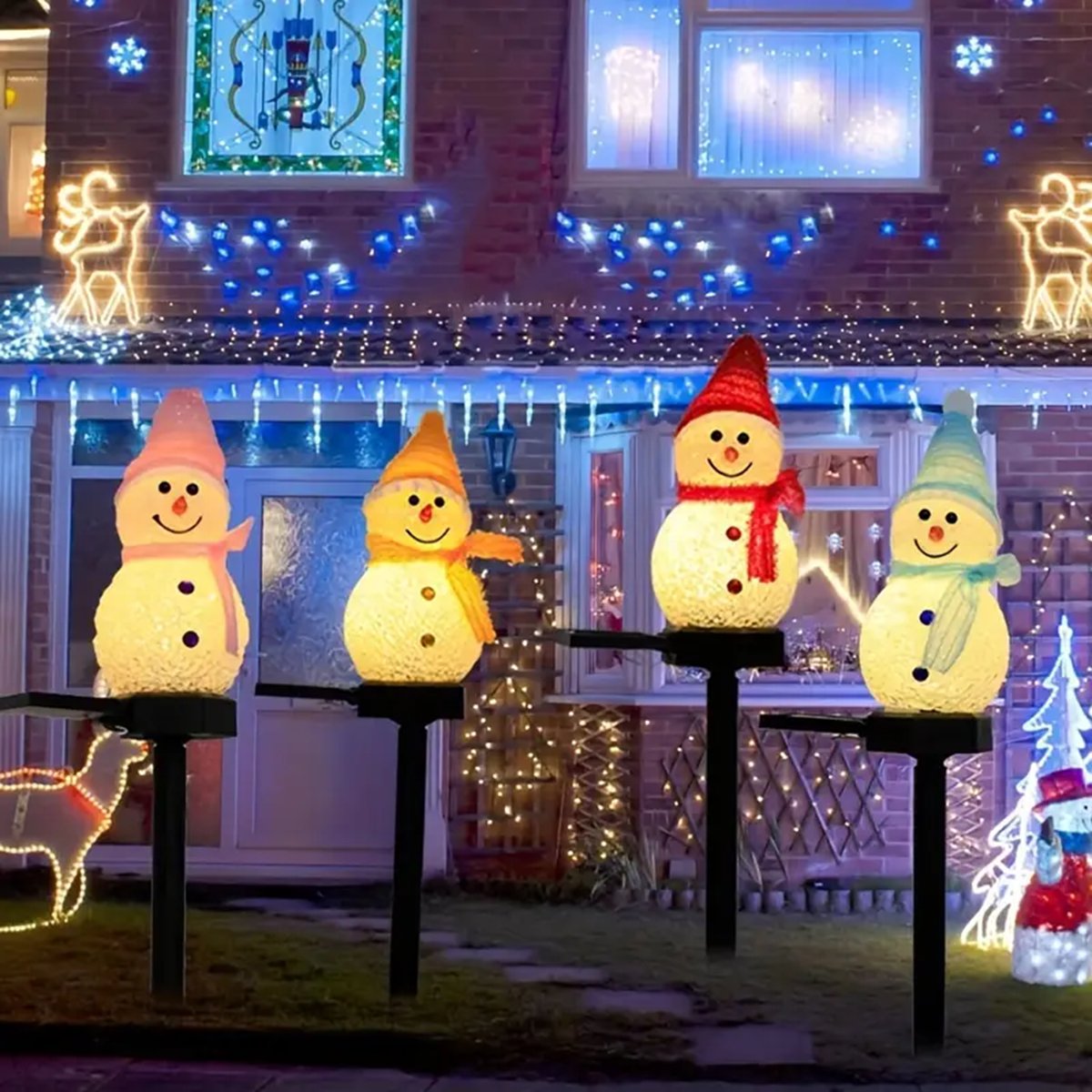 LED Snowman Solar Garden Light - Xmas Outdoor Lighting Decorations ulasan dan harga