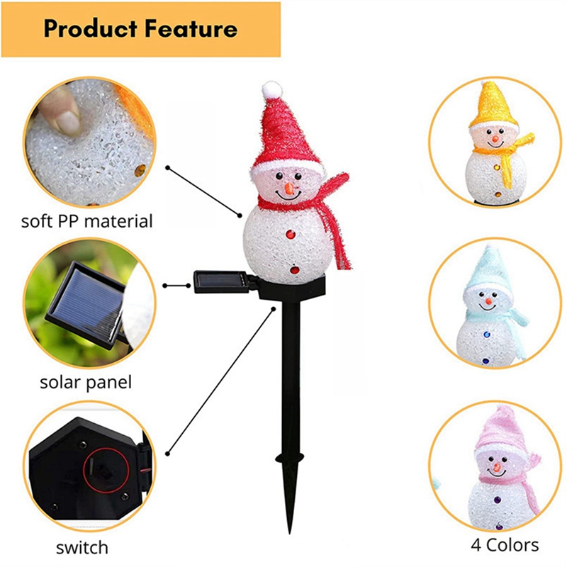 LED Snowman Solar Garden Light - Xmas Outdoor Lighting Decorations ulasan dan harga