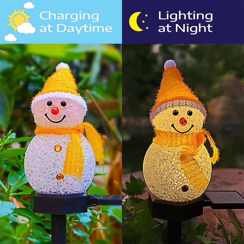 LED Snowman Solar Garden Light - Xmas Outdoor Lighting Decorations ulasan dan harga