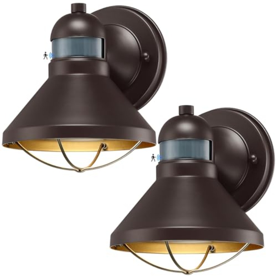 2 Pack Motion Sensor Outdoor L - Solar Wall Sconce ulasan dan harga