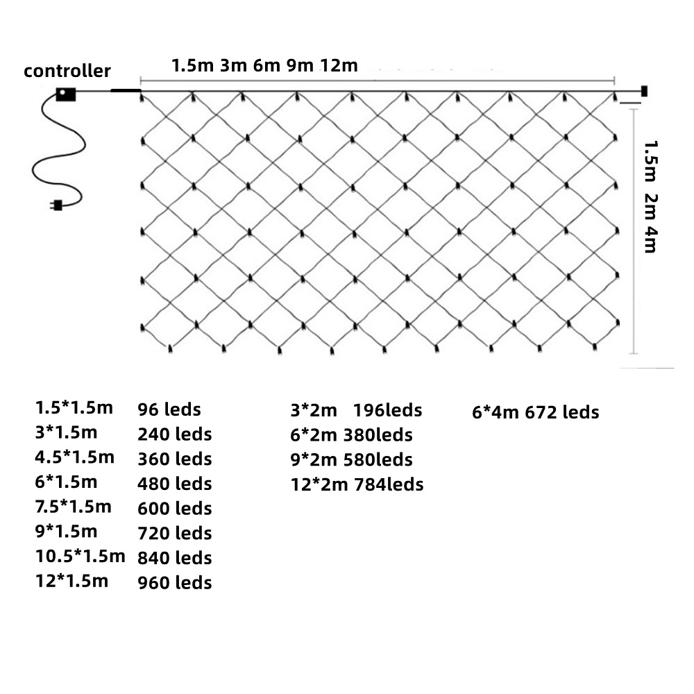 Christmas Net Lights 6mX4m Led - Xmas Outdoor Lighting Decorations ulasan dan harga
