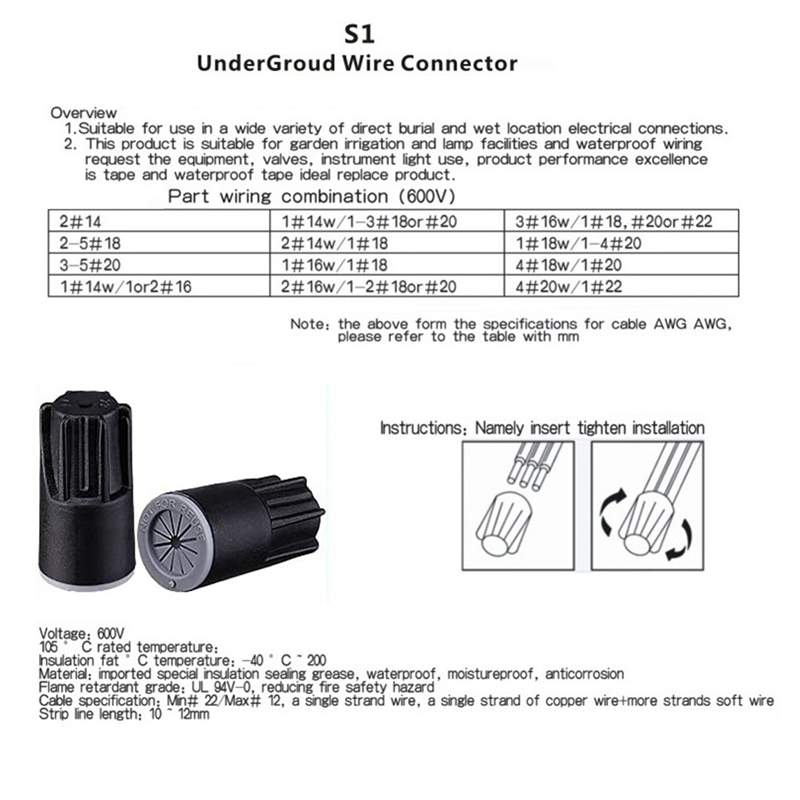 ABJA-Waterproof Wire Connector - Outdoor Lighting Voltage ulasan dan harga