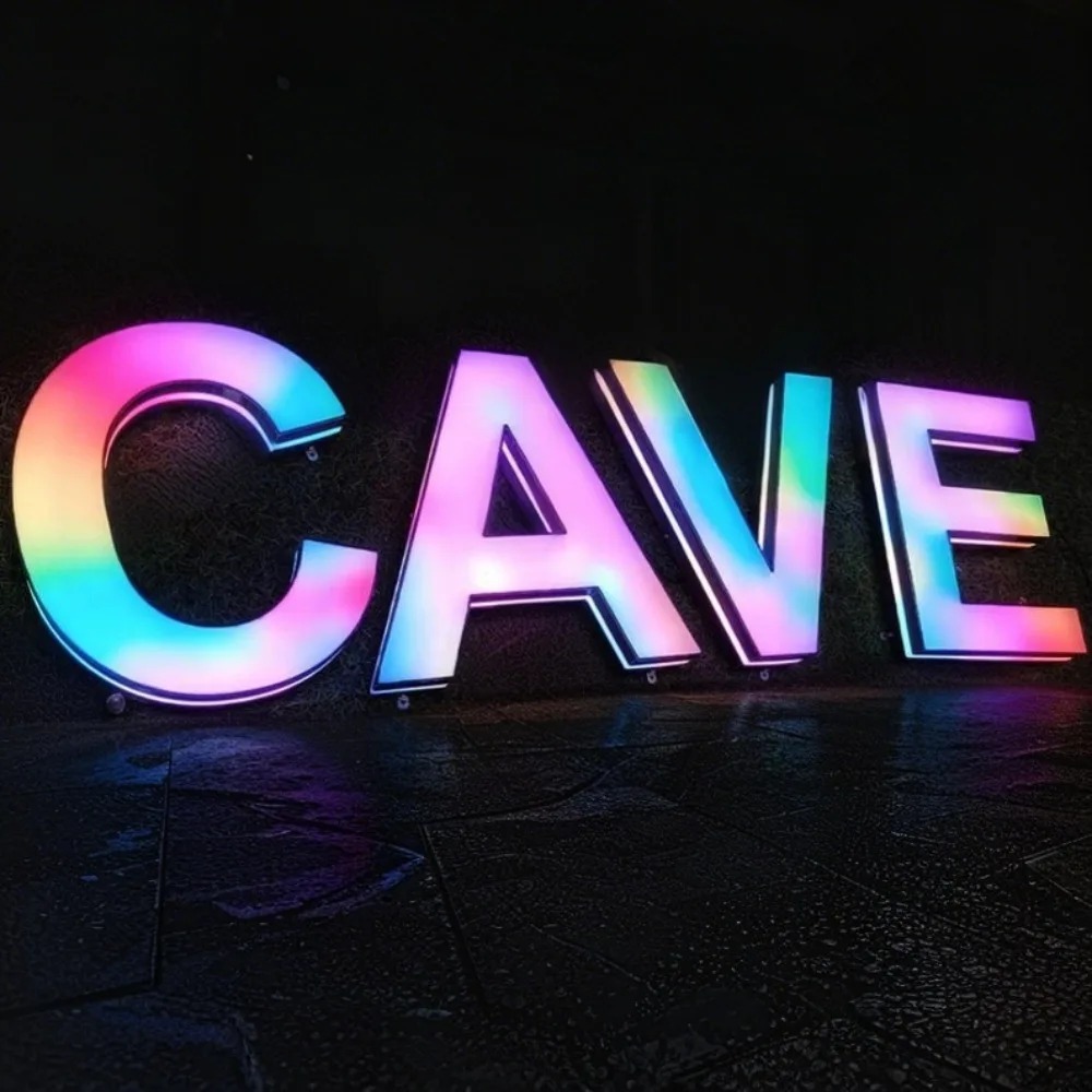 Custom RGB Metal LED Sign Wall - Outdoor Lighting For Store ulasan dan harga