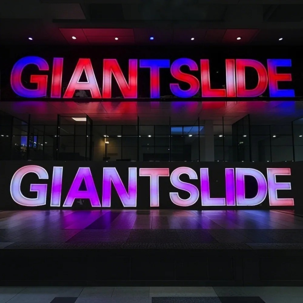 Custom RGB Metal LED Sign Wall - Outdoor Lighting For Store ulasan dan harga