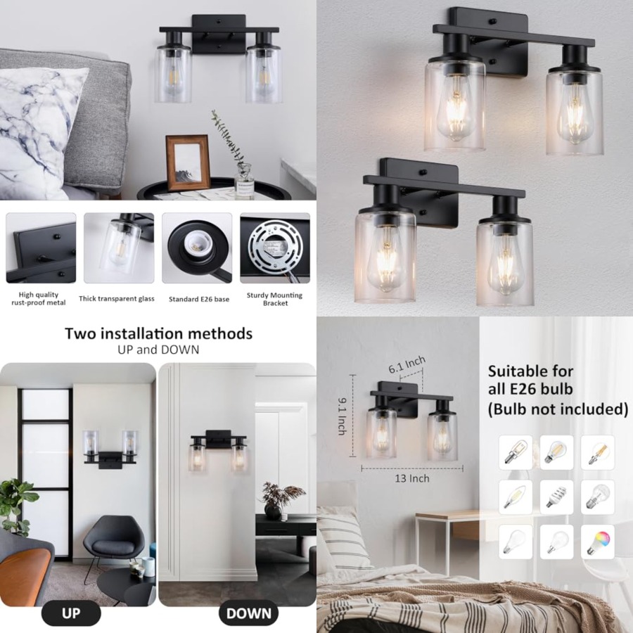 Matte Bathroom Light Fixtures  - Solar Wall Sconce ulasan dan harga