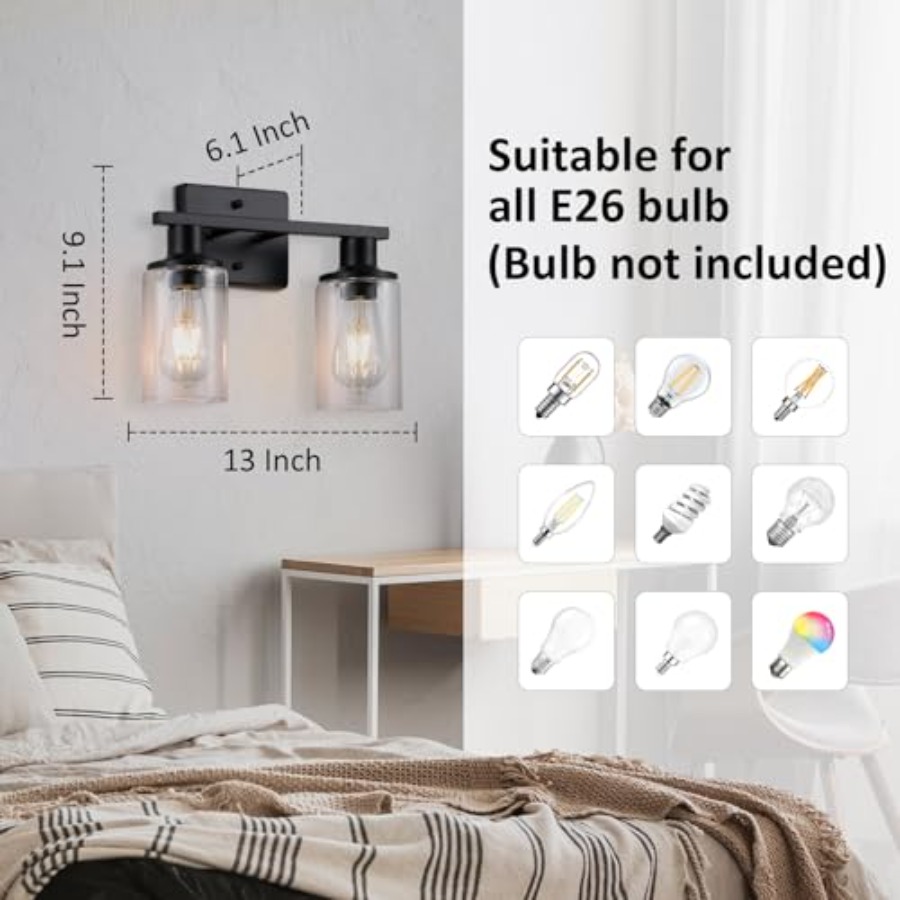 Matte Bathroom Light Fixtures  - Solar Wall Sconce ulasan dan harga