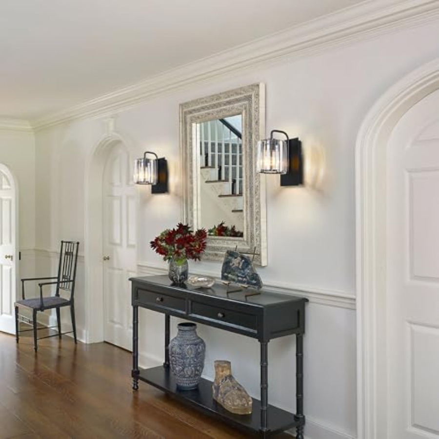 Crystal Wall Sconces, Black Sc - Solar Wall Sconce ulasan dan harga