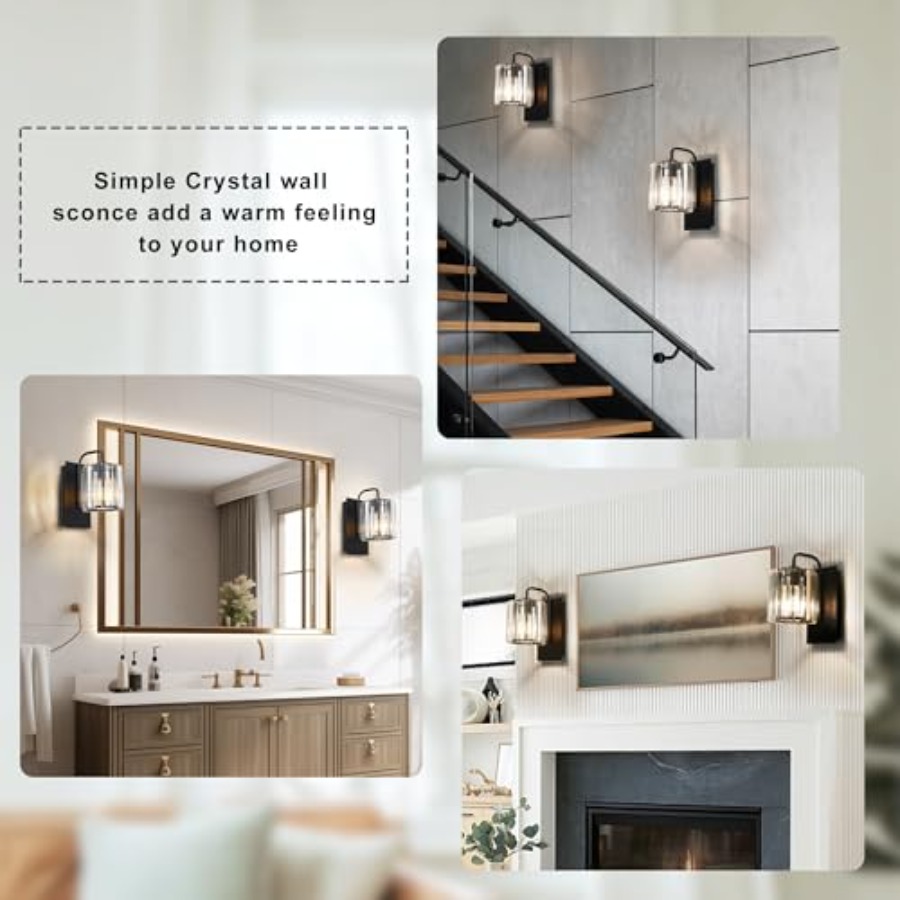 Crystal Wall Sconces, Black Sc - Solar Wall Sconce ulasan dan harga