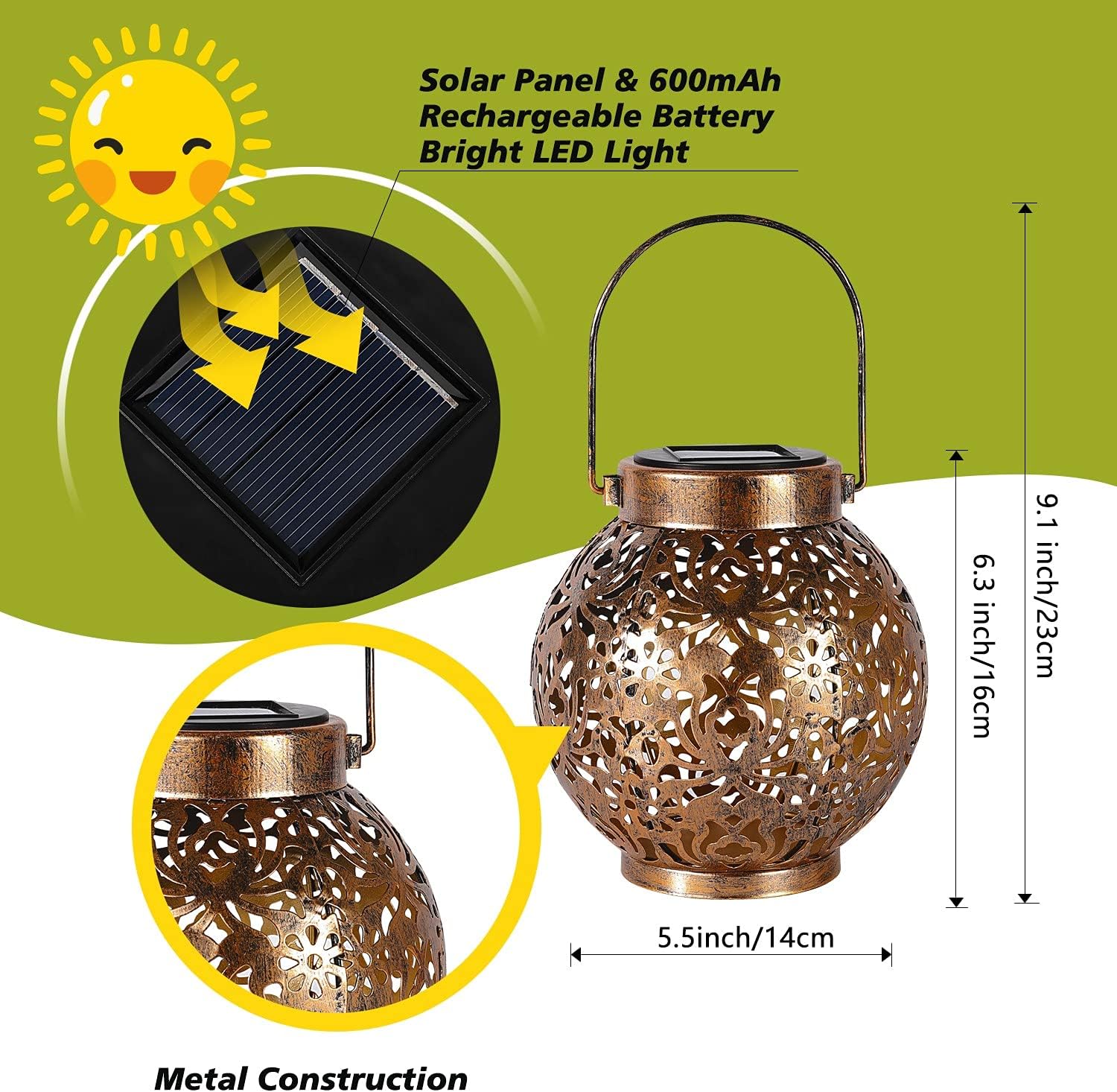 1-6PCS Moroccan Solar Lanterns - Bollard Light Garden ulasan dan harga