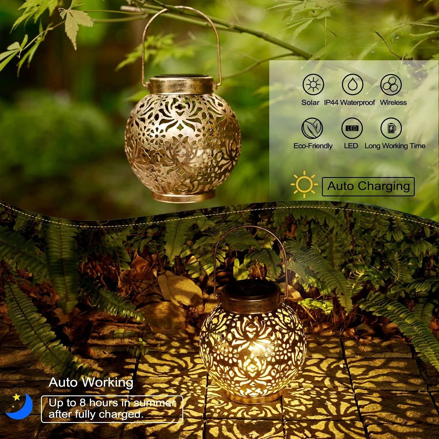 1-6PCS Moroccan Solar Lanterns - Bollard Light Garden ulasan dan harga