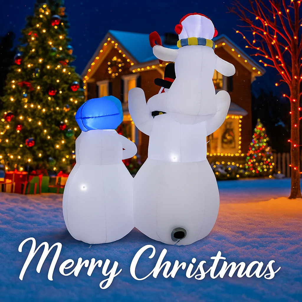 5.91FT Inflatable Toy Snowman  - Xmas Outdoor Lighting Decorations ulasan dan harga