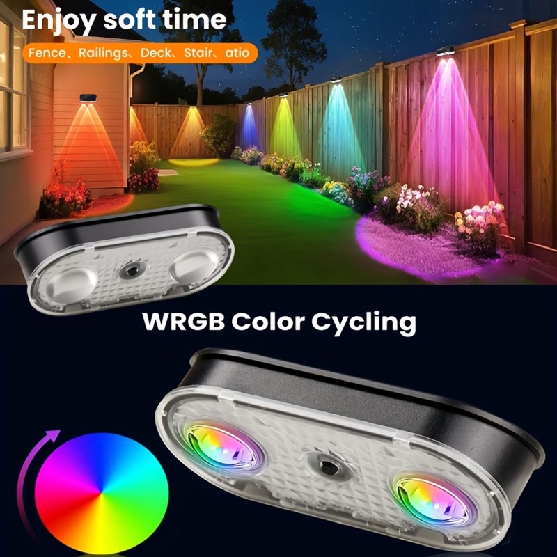 RGB Solar Fence Light IP44, 8  - Solar Wall Sconce ulasan dan harga