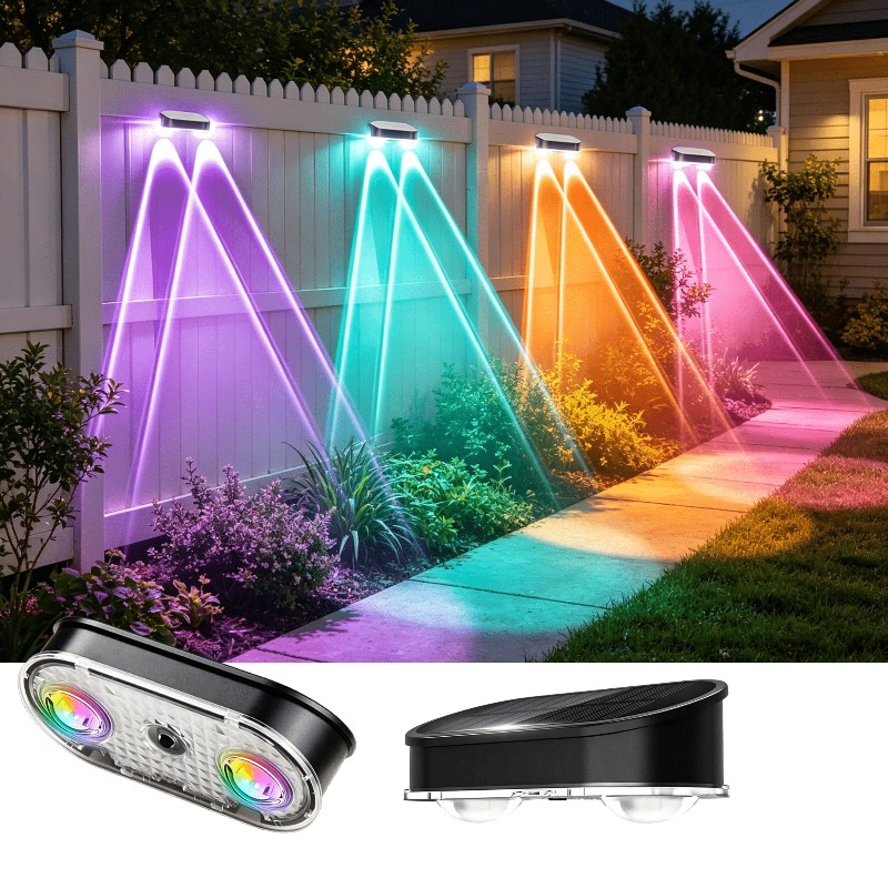 RGB Solar Fence Light IP44, 8  - Solar Wall Sconce ulasan dan harga