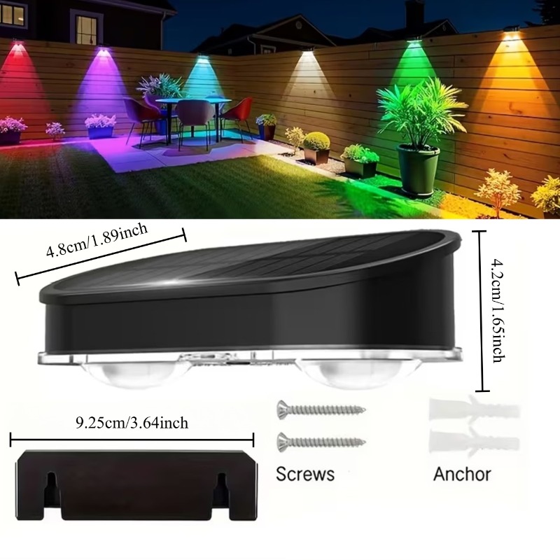 RGB Solar Fence Light IP44, 8  - Solar Wall Sconce ulasan dan harga