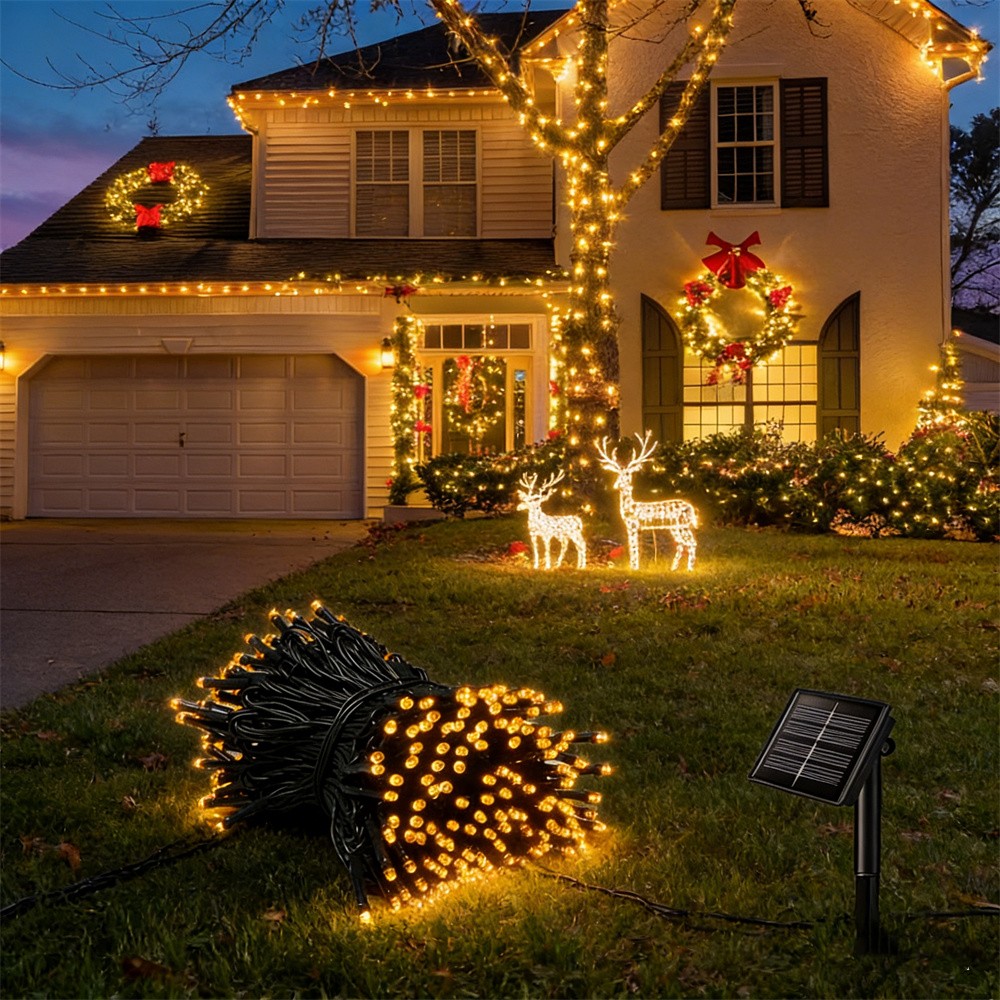 Solar String Light Fairy Outdo - Xmas Outdoor Lighting Decorations ulasan dan harga