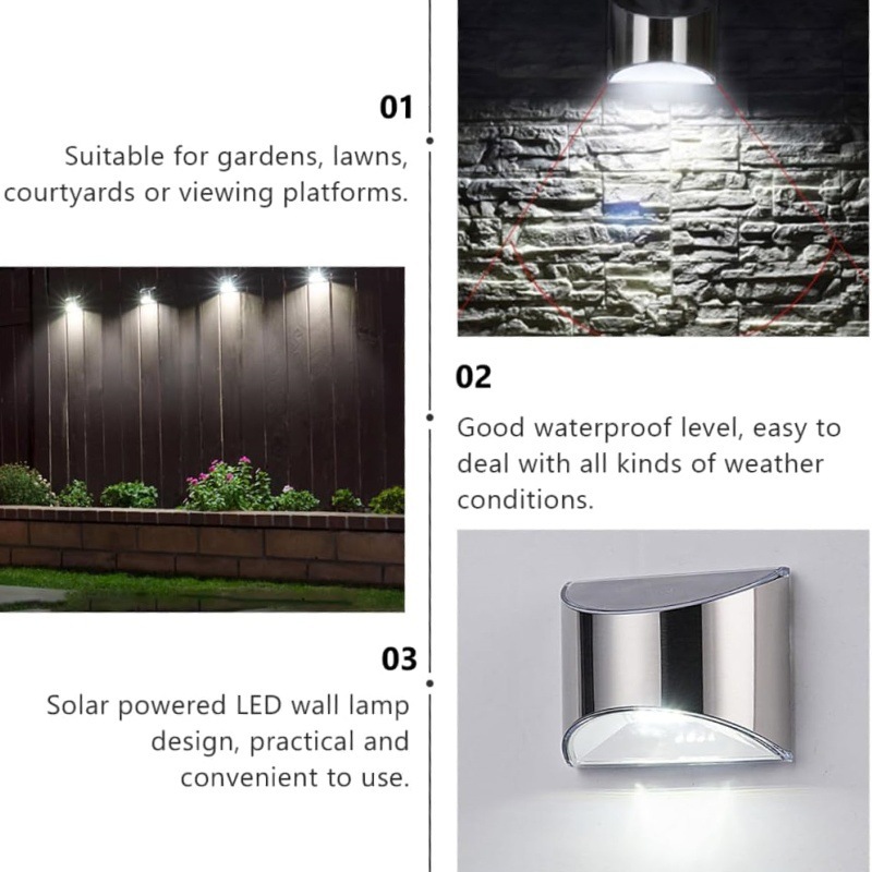 2Pcs Solar Garden Light Stainl - Solar Wall Sconce ulasan dan harga