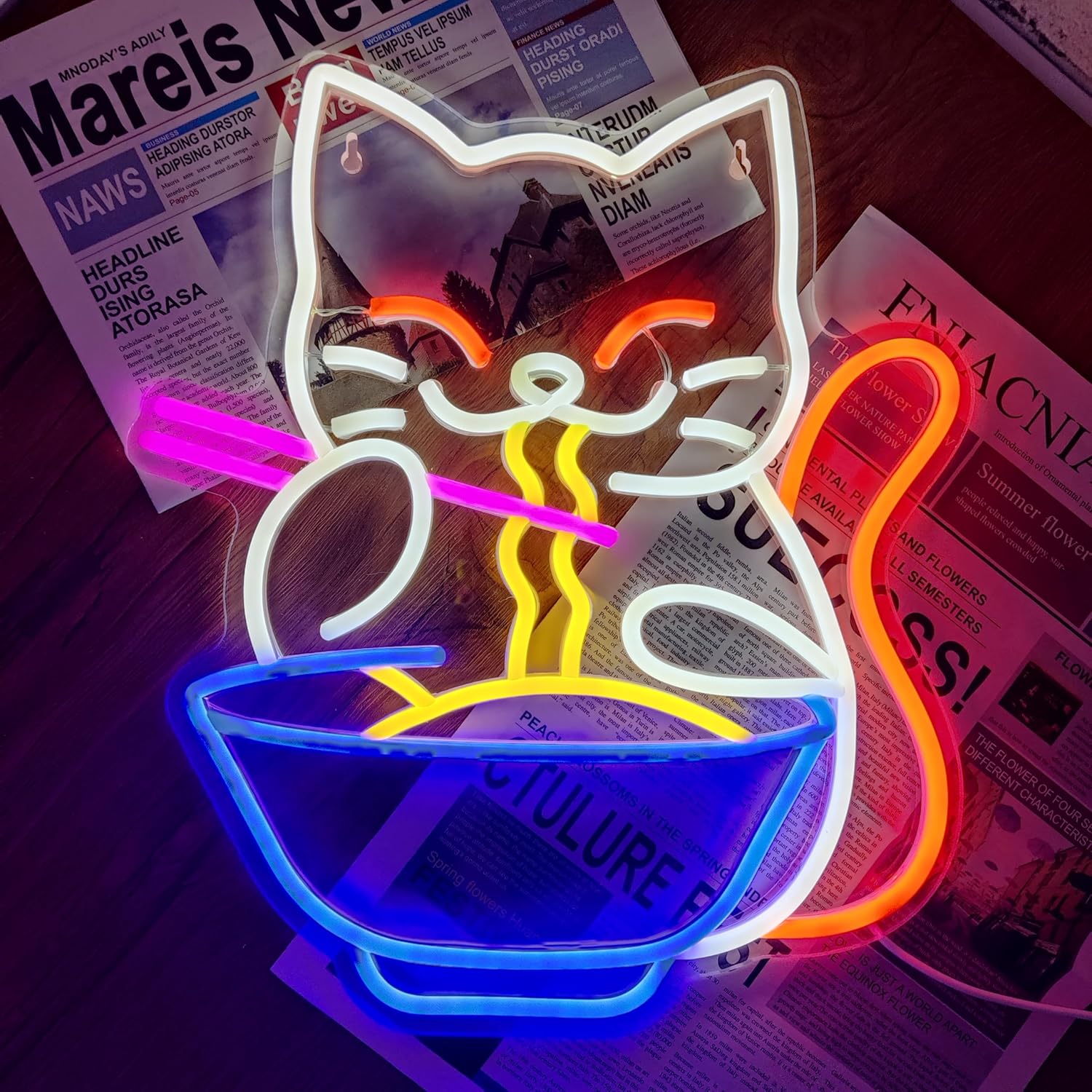 Lucky Cat Noodle LNeon Signs L - Outdoor Lighting For Store ulasan dan harga