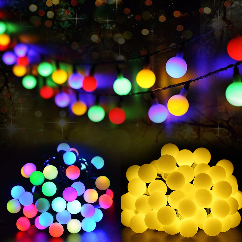 Multicolor 50Leds Solar Light  - Xmas Outdoor Lighting Decorations ulasan dan harga