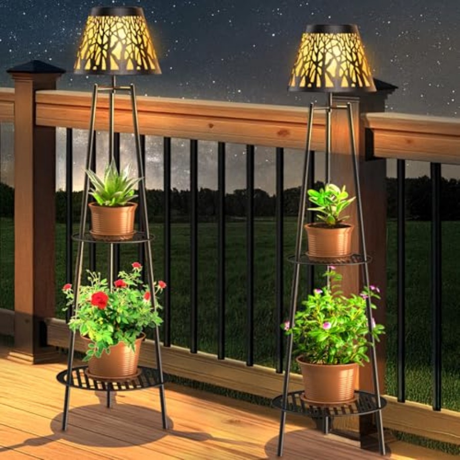 2 Pack Outdoor Solar Floor Lam - Outdoor Lighting Lamp ulasan dan harga
