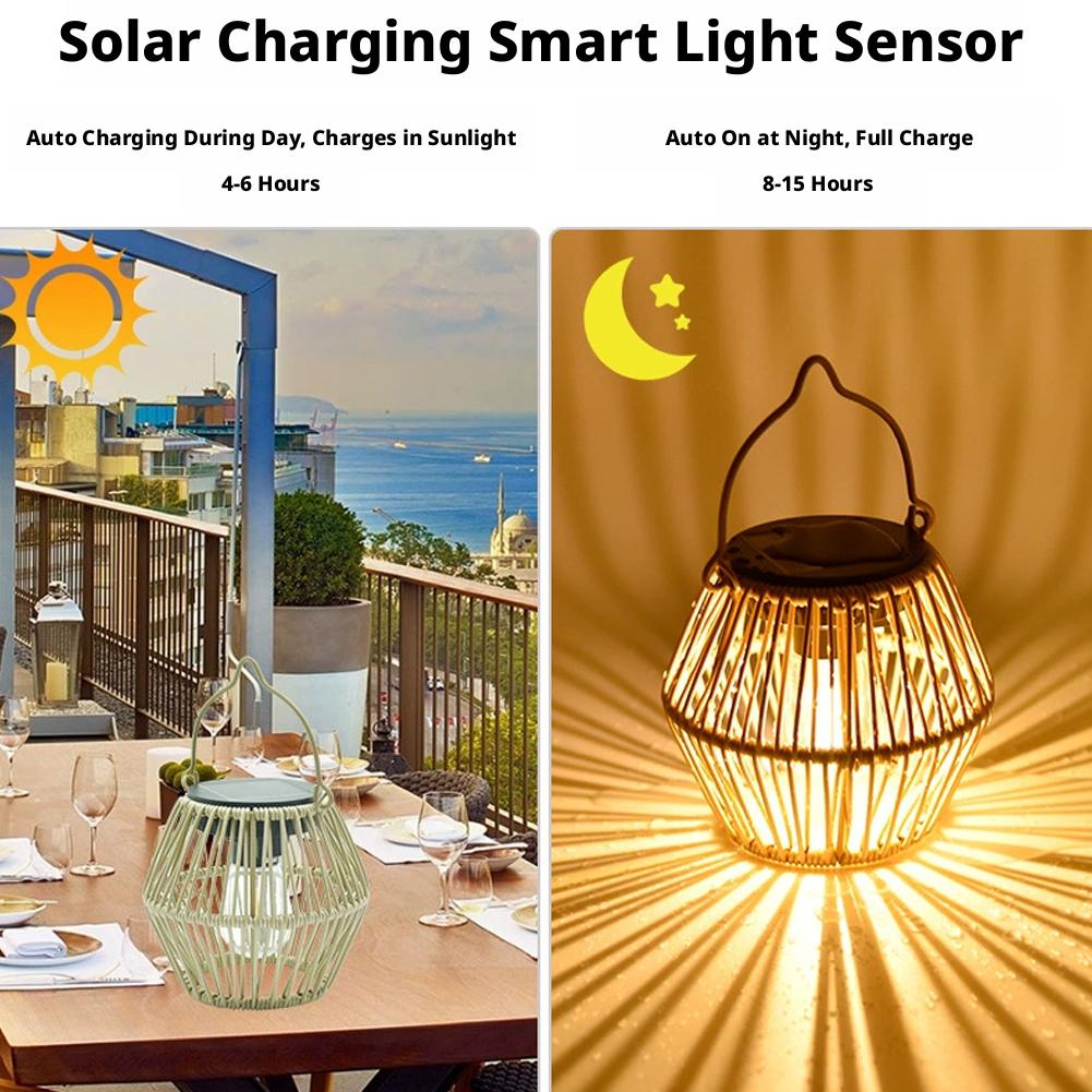 IP65 Waterproof Solar Rattan L - Outdoor Lighting Lamp ulasan dan harga