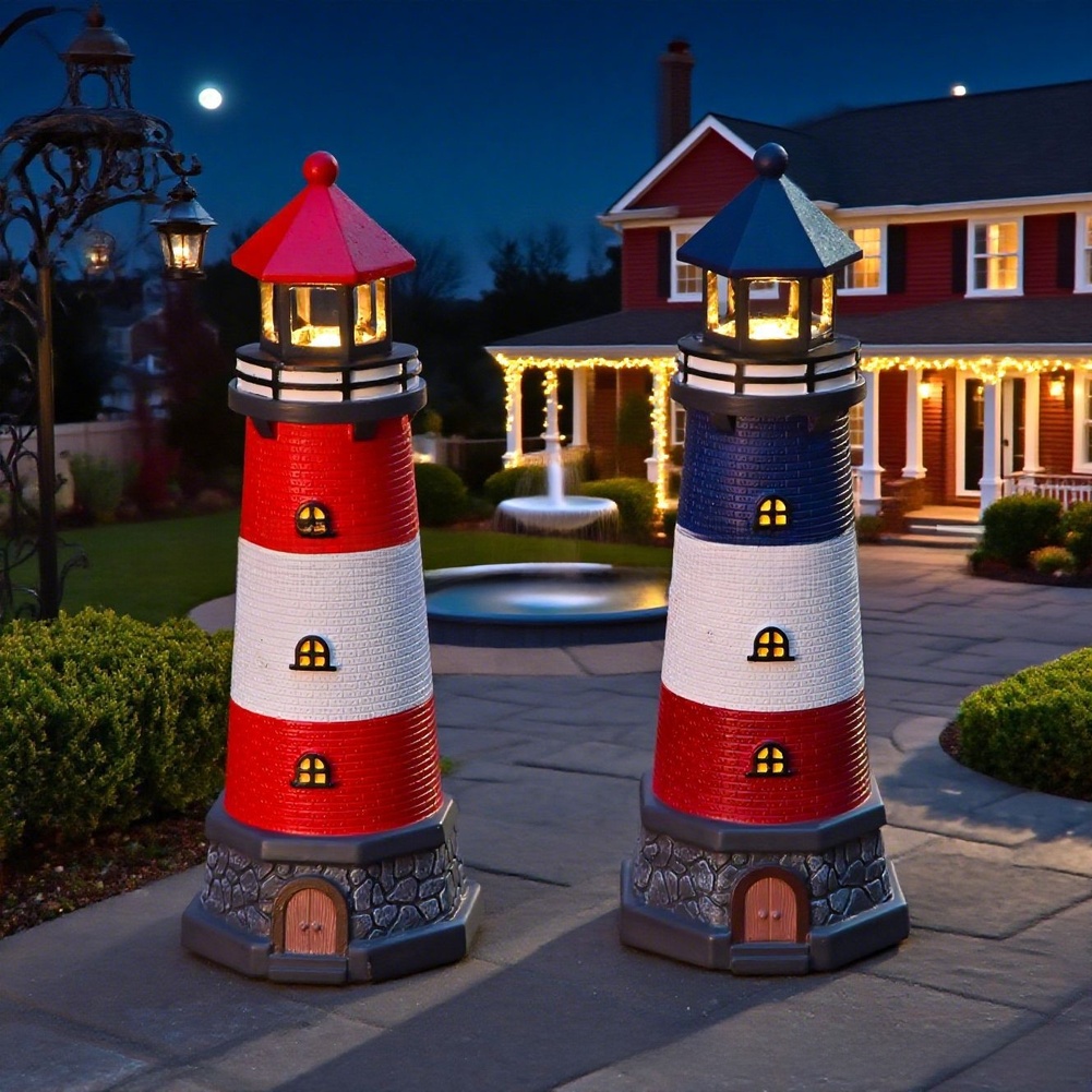 Blue Red Solar Powered Resin L - Outdoor Lighting Mediterranean Style ulasan dan harga