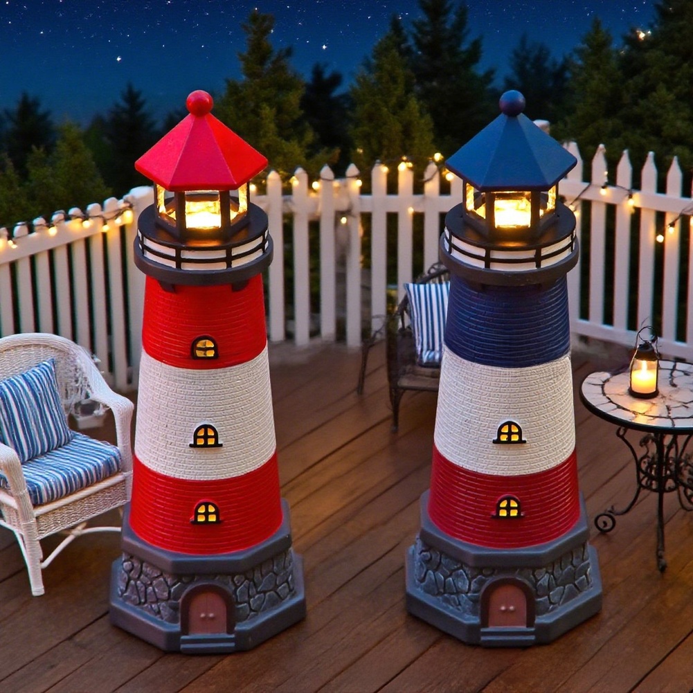 Blue Red Solar Powered Resin L - Outdoor Lighting Mediterranean Style ulasan dan harga