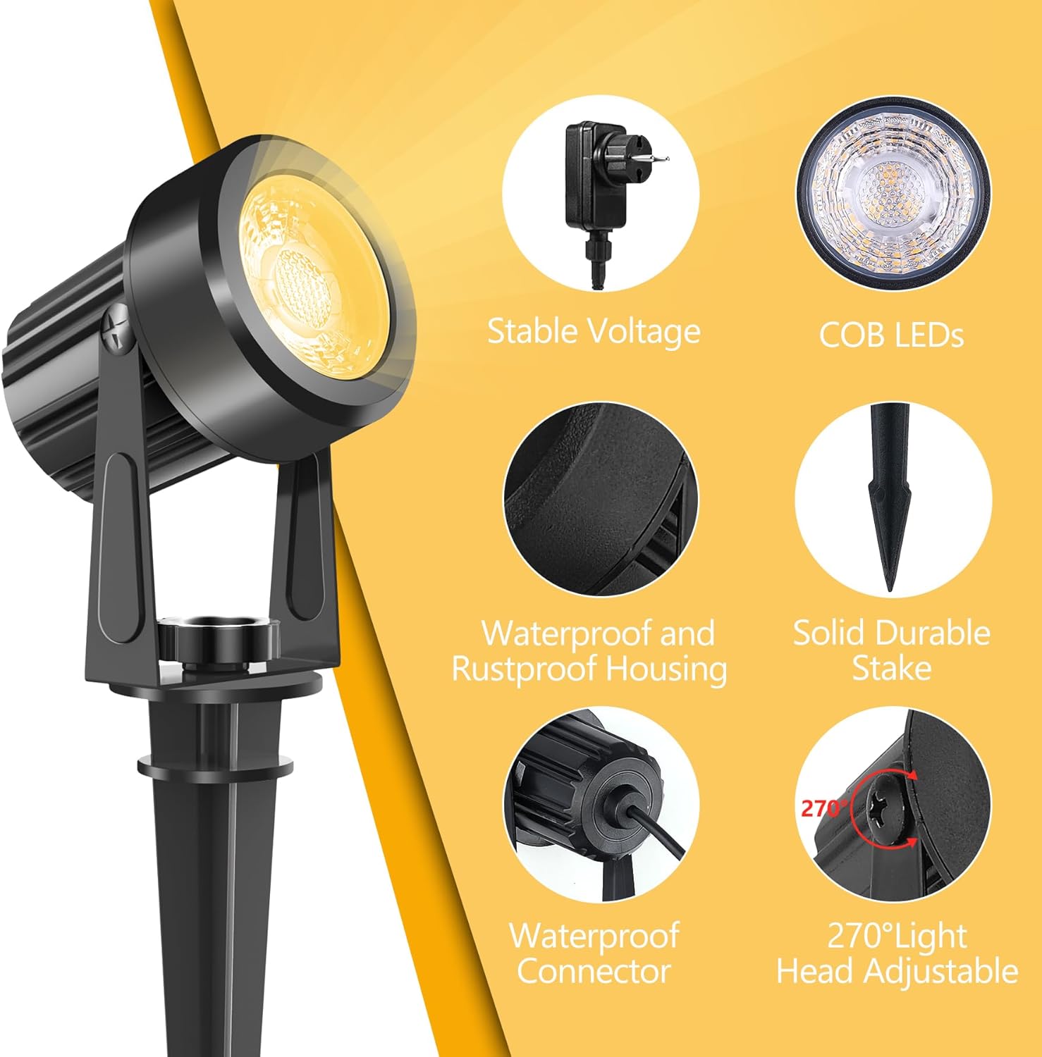 4/6/8LEDS 3000K Outdoor Spotli - Outdoor Lighting Voltage ulasan dan harga