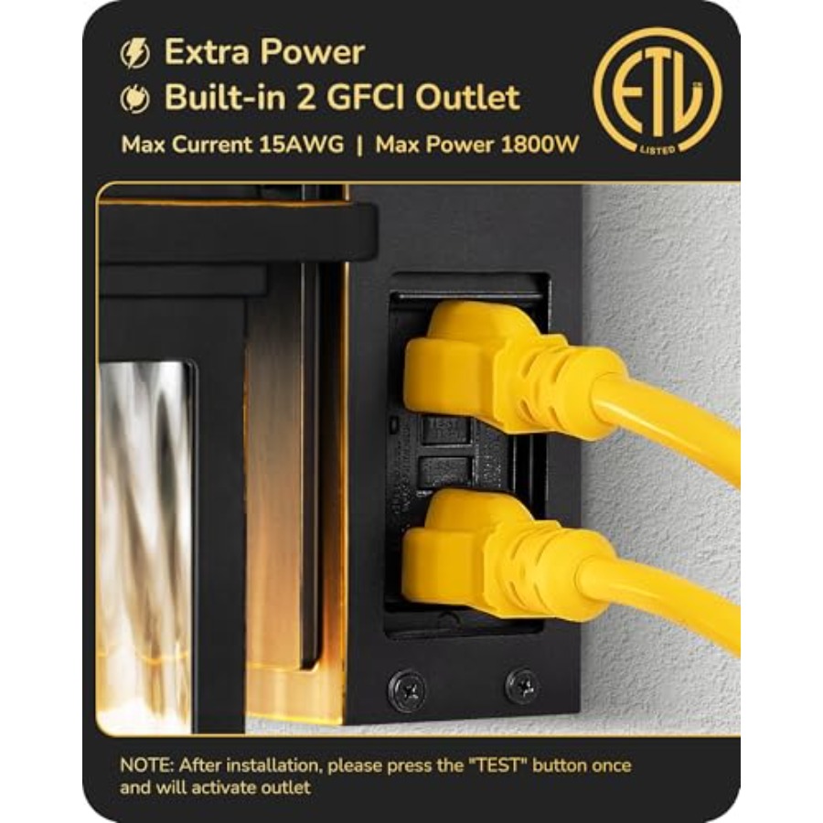 Outdoor Wall Light with GFCI O - Outdoor Lighting No Outlet ulasan dan harga