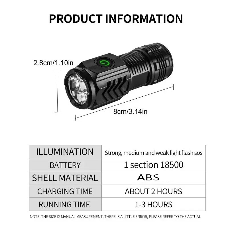 Mini 3LED Flashlight With Pen  - Outdoor Lighting Ideas ulasan dan harga