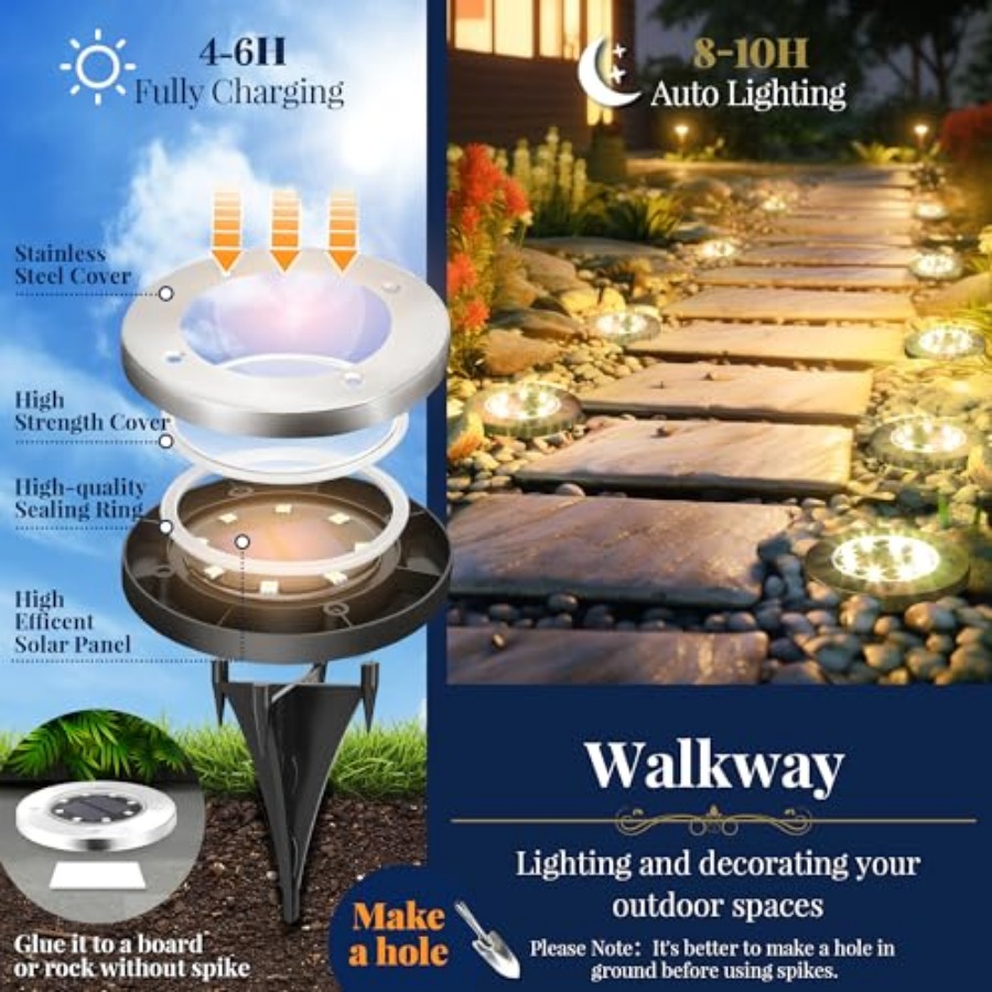 Solar Ground Lights Solar Ligh - Outdoor Lighting Waterproof ulasan dan harga